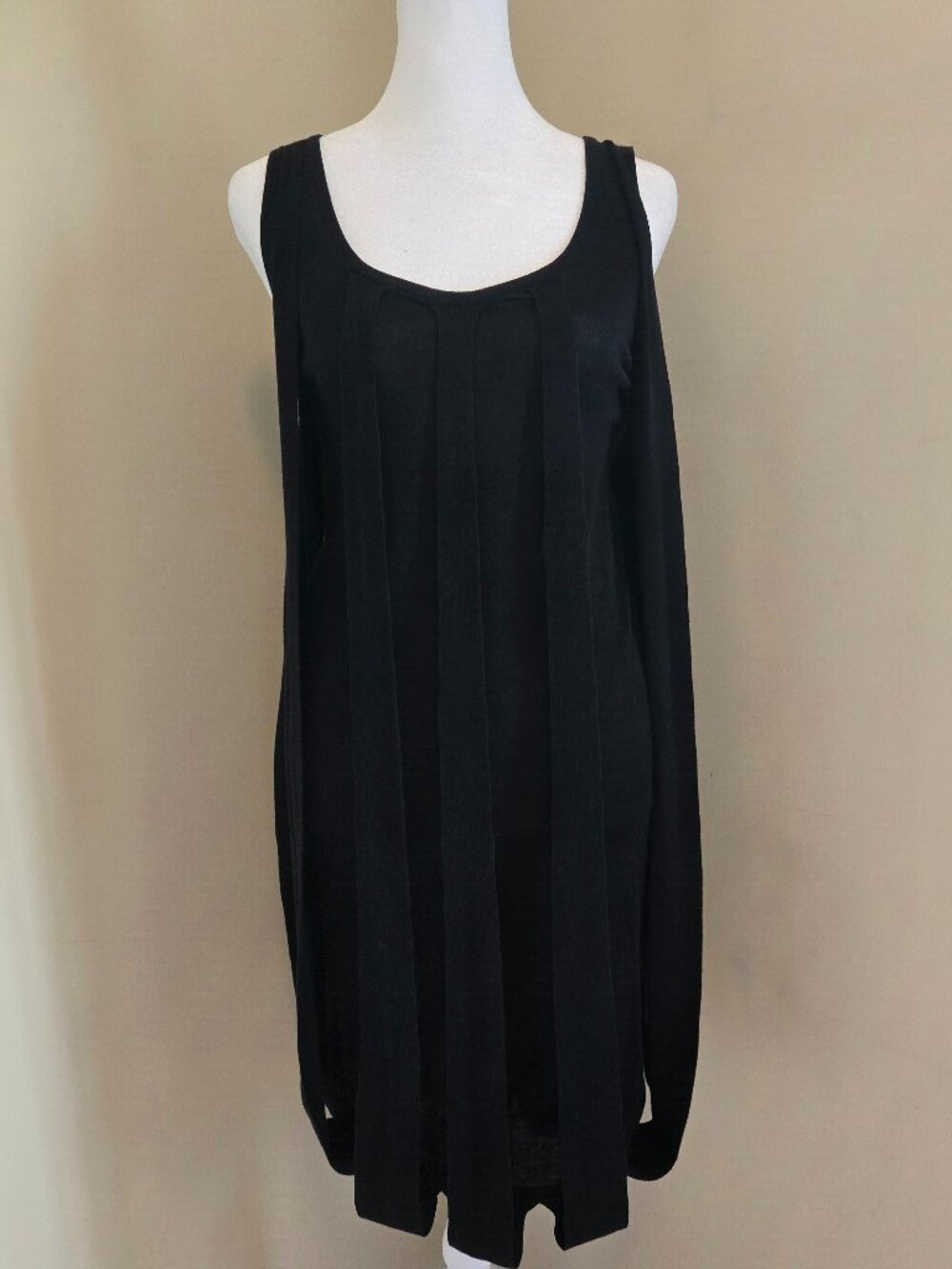 LINE the Label Black 100% Cotton Multi-Panel Knit Shift Dress XS